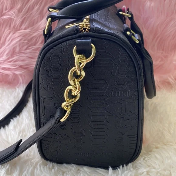 🖤 Juicy Couture Deboss Logo Black Speedy Satchel - Picture 7 of 11